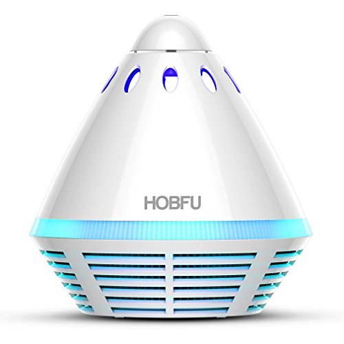 Air Purifier with HEPA Filter,HOBFU Odor Allergies Eliminator for Smokers,Pollen,Dust,Mold,Pets,Germs,Tower Shape Captures Portable Desktop Air Cleaners with Light Nights for Office,Home,Car (White)