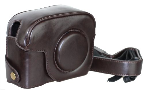 Genuine Leather Case for Canon PowerShot G11 ,G12 Camera, Color Dark Brown