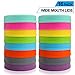 Aozita [16 Pack] Plastic WIDE Mouth Mason Jar Lids for Ball, Kerr and More - Food Grade Colored Plastic Storage Caps for Mason/Canning Jars - Anti-Scratch Resistant Surface