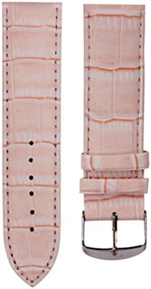 12mm Soft Sweatband Leather Strap Steel Buckle Wrist Watch Band (pink)