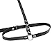 TOPFUR Leather Garter Body Harness PU Leather Harness Adjustable Waist Leg Rings Elastic Stud Garter Belt Rave cage Harness for Women(056,Black)