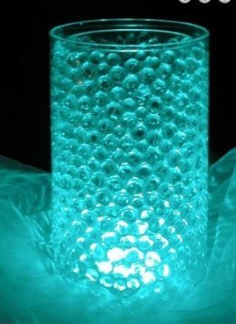 Bundle: 8 Oz. Cosmo Beads Brand; Premium Water Pearl Gel Beads & 10 Pieces Submersible LED Lights – Great for Party/Wedding Centerpieces (Turquoise)
