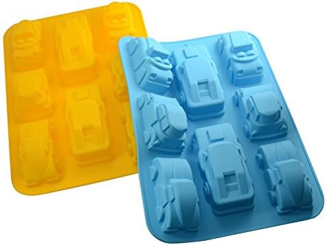2 Pcs Car Mold Silicone Jello Chocolate Pudding Non-stick Bread Cake Mold Baking Roasting Mould and Baking Pan