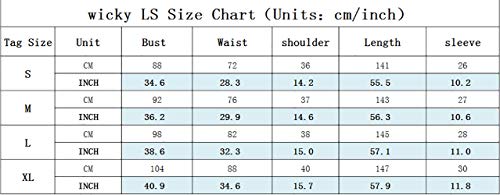 Wicky LS Women's Sexy Short Sleeve Long Dress Low V-Neck Lace Romper White M