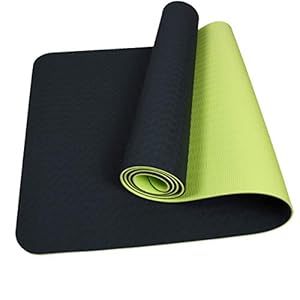 LYCAON Exercise Mat, Fitness Yoga Mat, 6mm Extra Thick Non-slip TPE Material Mat Fits Pilates/Sit-Ups/Stretching/Meditation/Aerobics/Floor & Fitness Exercises