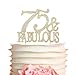 75 & Fabulous GOLD Cake Topper | Premium Sparkly Crystal Rhinestones | 75th Birthday Decoration Ideas | Perfect Keepsake (75&Fab Gold) primary