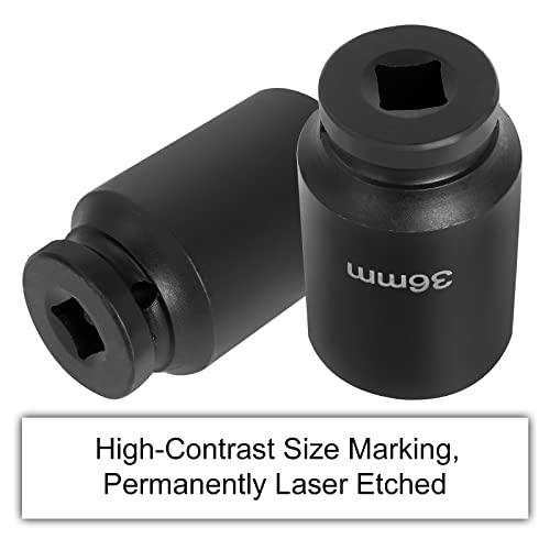 TYFYB Impact Socket Set,1/2 inch Drive Spindle Axle Nut Socket Set 4PC