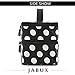 JABUX Double Layer Cosmetic Bag Black with Dot Travel Toiletry Cosmetic Makeup Bag Organizer With Mirror(Free 3 gram Cosmetic Sample Containe 2 Pieces) (Black)