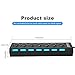 Multi Port USB Splitter, 7 in 1 USB Port 2.0 Hub with High Speed Individual ON/Off Switches and LEDs USB Port Expander (7-Port USB)