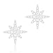 ORROUS & CO Women's 18K White Gold Plated Cubic Zirconia Compass Rose Stud Earrings