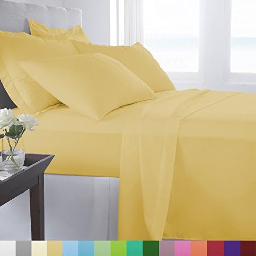 Supreme Super Soft 4 Piece Bed Sheet Set Deep Pocket Bedding - King Size Straw
