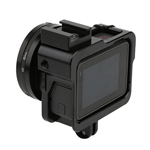 SHOOT Aluminum Solid Vlogging Cooling Case for GoPro HERO5/HERO(2018) Built-in 52mm UV Protection Lens Filter,Lens Cap,Mic Cold Shoe Adapter(No Back Cover) - Thumbnail 6