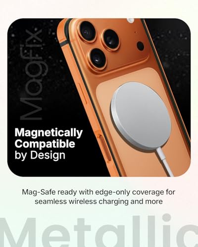 RAEGR Case | Anodized Aluminum Bumper | Compatible with iPhone 17 Pro Max (2025) | Supports Magnetic Wireless Charging | Edge Armor Protective Minimal Case - Orange/Cosmic Orange RG10622