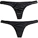 CFR Sexy Womens Mid-Waisted Bikini Bottoms Ladies T-Back Thong Swimsuits Black,S