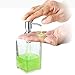 VCOO Soap Dispenser Bottle with Stainless Steel Pump, Refillable Rectangle Clear Glass Jar, Great for Essential Oils, Lotions, Liquid Soaps for Kitchen Bathroom(500ml/16oz)