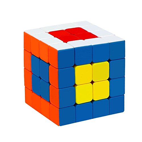 Newisland Speed Cube 4X4 Rubix Cube Stickerless Smooth and Fast Magic Cube for Kids (Stickerless)