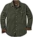 CQR Men's Flannel Long Sleeved Button-Up Plaid All Cotton Brushed Shirt, Solid(hof110) - Hunter Green, X-Large