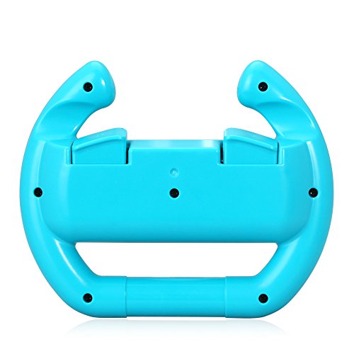 Switch Wheel, Proslife Dobe Joy Con Steering Wheel Grips for Switch Controller(2 Pack, Neon Red/Blue) - Thumbnail 7