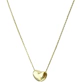Ritastephens heart Necklace yellow gold overlay sterling silver 925 modern minimalistic heart charm style layering necklace 18 inches