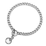 Mogoko Stainless Steel Dog Choke Chain Collar, Puppy Metal P Chain Slip Collar Pet Titan Training Walking Choker(2.0mm;16.0 inch)