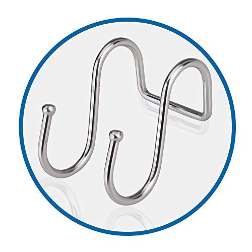 Pro Chef Kitchen Tools Double Utility Hooks - Dual S Hook 10 Pack Set - Hanging S Shaped Heavy Duty Metal Hooks for Outdoor Garage Home Storage Organization - Fits Utensil Rack Rails - Pot Hanger Bar - Thumbnail 6
