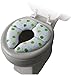 Mommy's Helper Cushie Traveler Folding Padded Potty Seat in White with Frog Design, Includes Convenient Carry Bag for Easy Transport