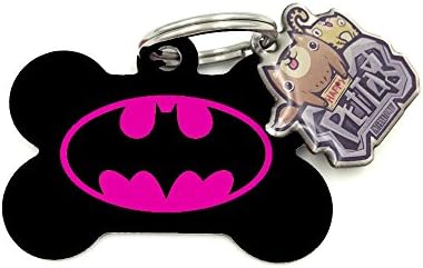 happypettag Personalized Bone Pet Tag Batgirl Pet ID Tag, Customized Pet ID Tags Dogs Cat ID Tags, Double Side Dye Sublimation. Includes up to 3 Lines of Customized Text on back.
