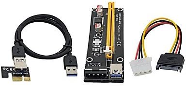 Adapter and cables, PCI Express Riser Card 1x to 16x USB3.0 Cable 60cm PCI-E Extender Sata To 4pin Molex Power for Btc Miner Machine