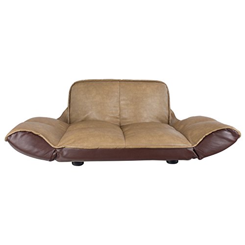 FrontPet Dog Couch/Leather Dog Bed/Reclining Pet Sofa with Stylish