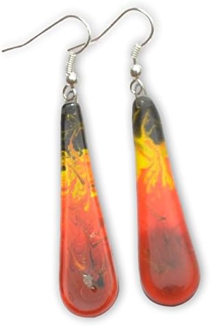 Hand Crafted Artisan Fused Art Glass Earrings - Dangling Earrings Glass with nyckel free fish hoooks.