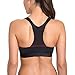 SYROKAN Women's Active Front Zipper High Impact Full Support Workout Sports Bra Black 36DD