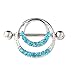 Maggie 1Pair Fashion Crystal Rhinestone Round Body Nipple Bar Barbell Piercing Ring Jewelry