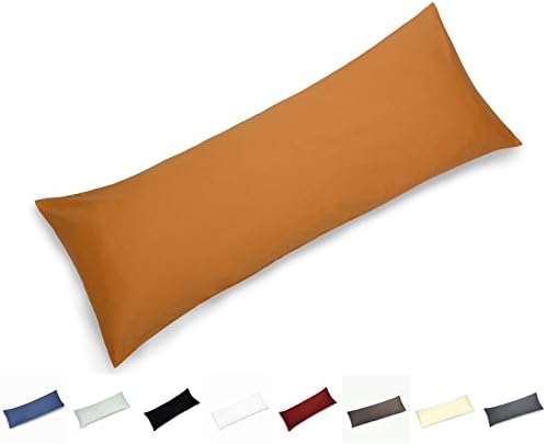 YAROO Body Pillow Cover 21x54,Long Pillow Case -Envelope Closure,400 Thread Count,100% Cotton,Only Cover No Insert,Body Pillowcase-Orange