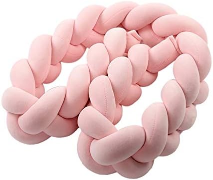 Timall Baby Crib Bumper Knotted Braided Plush Nursery Bed Cradle Decor Hand-Woven Knotting Crib Pillow Cushion Junior Bed Sleep Bumper