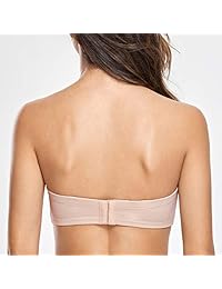 DELIMIRA Women's Underwire Unlined Convertible Plus Size Support Lace Strapless Bra