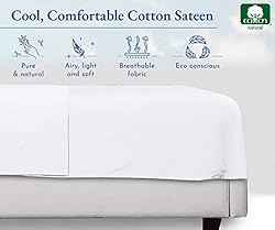 Queen Size Flat Sheet, Soft 100% Cotton Sheet, 400