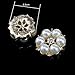 HABI 10pcs Decorative Rhinestone Pearl Flower Bead Buttons DIY Craft Embellishment for Wedding Clothes Hair Accessories Gift Decor No Hole for Sewing (Gold)