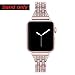 Secbolt Bling Bands Compatible with Apple Watch Band 42mm(Series 3) 44mm 45mm 46mm 49mm Women iWatch SE Series 10 9 8 7 6 5 4 3 2 1, Dressy Jewelry Metal Wristband Strap Diamond Rhinestone, Rose Gold