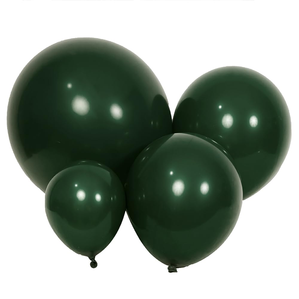 Latex Balloons, 100-Pack Different Sizes 18 12 10 5 Inch Party Balloon Garland Kit (Dark Green)