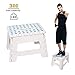 Dporticus 8 Inch Super Strong Folding Step Stool with Handle 300 LB Capacity for Adults, Toddlers and Kids, Kitchen, Garden, Bathroom White