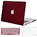 MOSISO Plastic Hard Shell Case & Keyboard Cover & Screen Protector Only Compatible with MacBook Pro 13 inch (A1278, Old Version with CD-ROM), Release Early 2012/2011/2010/2009/2008, Marsala Red
