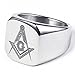 Stainless Steel Masonic Ring for Men Vintage Freemason Symbol Masonic Ring Bands Pinky Ring Size 6-14