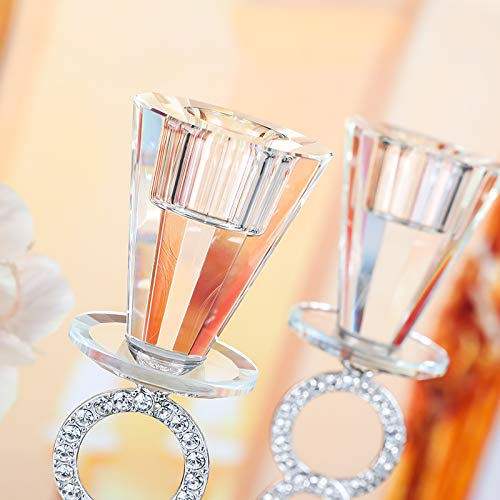 Clear K9 Crystal Glass Taper Candle Holder, Crystal Candle Stand,Taper