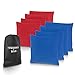 JBM Forbidden Road Cornhole Bag Bean Bags Pack of 8 for Tossing Core Hole Games with Duck Canvas Material Cover and PP Plastic Pellets Inside - Free Carrying Bag Included (Red & Dark Blue, 14OZ)