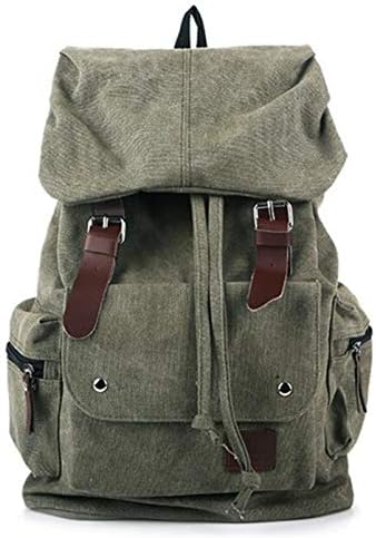 Casual Men Canvas Travel Backpack Men's Vintage Student School Bag Big Laptop Rucksack Canvas Drawstring Backpack