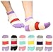 UBUMO Women's Solid 2 Toe Flip Flop Tabi Socks Geta Ankle Cotton 5/6 Pairs
