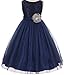 Little Girls Lace Detailing Overlay Tulle Flowers Girls Dresses