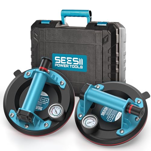SEESII Saugheber Fliesenheber, Tragkraft Max.250KG Glassauger
