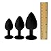 3 Pcs 3 Size Silicone Jeweled Anal Butt Plugs Anal Trainer Toys Hmxpls Sex Love Games Personal Massager for Women Men Couples Lover (Black+White)