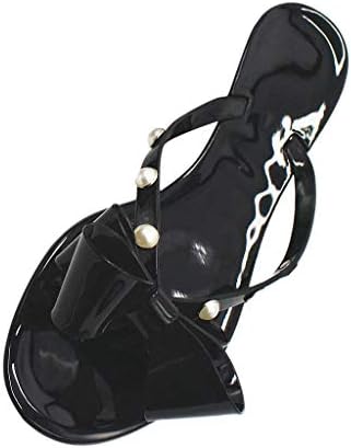 Midress Fashion Womens Rest Toe-Post Sandal Bow Flip-Flops Breathable Sandals Beach Flats Rain Jelly Shoes